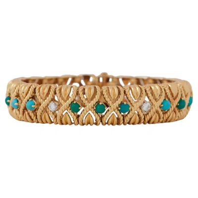Pre-owned Van Cleef & Arpels Vintage  Turquoise Diamond Bracelet In Multi