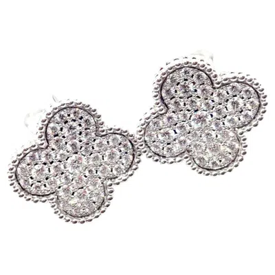 Pre-owned Van Cleef & Arpels White Gold Magic Alhambra Diamond Earrings