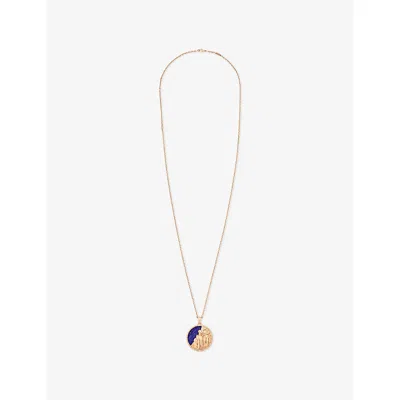 Van Cleef & Arpels Womens  Zodiaque Gemini 18ct Rose-gold And Lapis Lazuli Pendant Necklac
