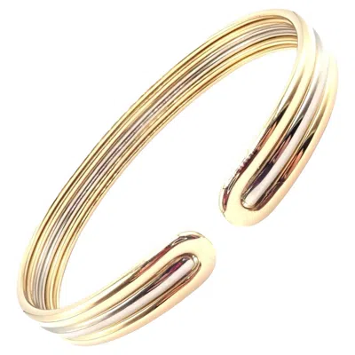 Pre-owned Van Cleef & Arpels Yellow & White Gold Cuff Bangle Bracelet