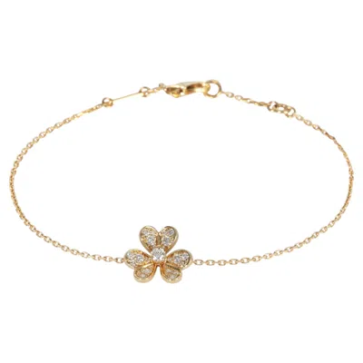 Pre-owned Van Cleef & Arpels Yellow Gold Diamond Mini Model Frivole Bracelet