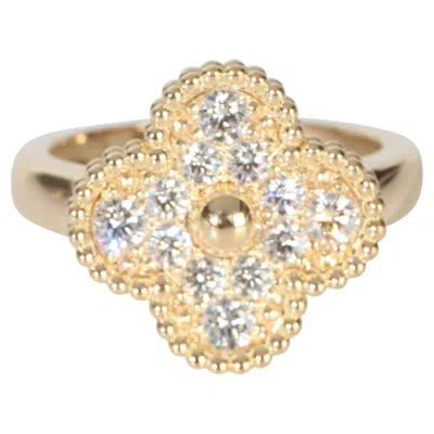 Pre-owned Van Cleef & Arpels Yellow Gold Diamond Vintage Alhambra Ring