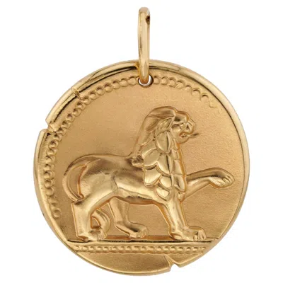 Pre-owned Van Cleef & Arpels Zodiaque Leonis Leo Yellow Gold Medal Pendant