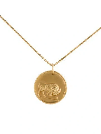 Pre-owned Van Cleef & Arpels Zodiaque Medal "aries" Pendant Necklace, 16.5", 16.5" In Multi