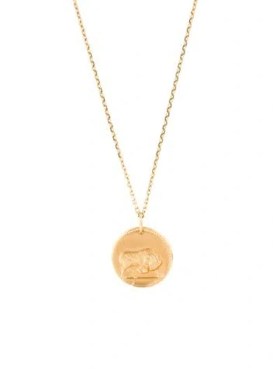 Pre-owned Van Cleef & Arpels Zodiaque Medal "aries" Pendant Necklace, 27.75" In Multi