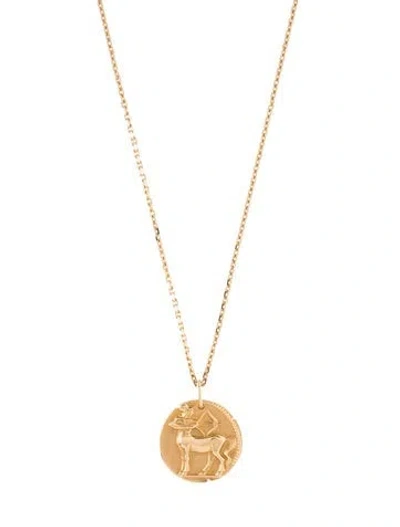 Pre-owned Van Cleef & Arpels Zodiaque Medal Sagittarii Necklace, 29.5" In Multi
