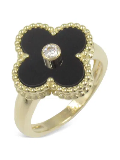 Pre-owned Van Cleef & Arpels 10's 18kt Yellow Gold Alhambra Diamond Ring