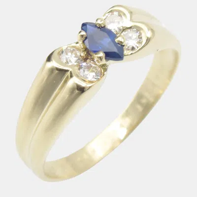 Pre-owned Van Cleef & Arpels 18k Gold Diamond Ring Blue Metal Eu 50.5