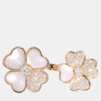Pre-owned Van Cleef & Arpels 18k Pink Gold Cosmos Entree Les Doors Ring Size 53/#13