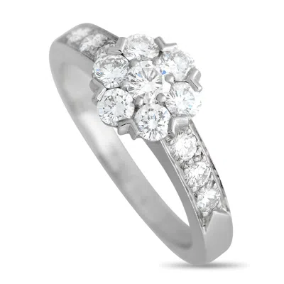 Van Cleef & Arpels 18k White Gold 0.65ct Diamond Fleurette Ring C10-030824 Vc10-030824 In Metallic