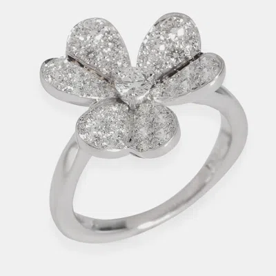 Pre-owned Van Cleef & Arpels 18k White Gold Frivole Fashion Ring In 0.8 Ctw