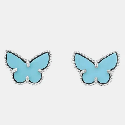 Pre-owned Van Cleef & Arpels 18k White Gold Sweet Papillon Earrings