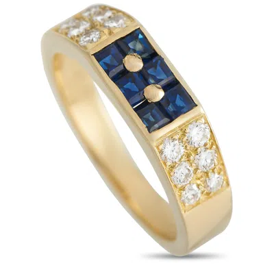 Van Cleef & Arpels 18k Yellow Gold 0.39ct Diamond And Sapphire Ring Vc30-030824