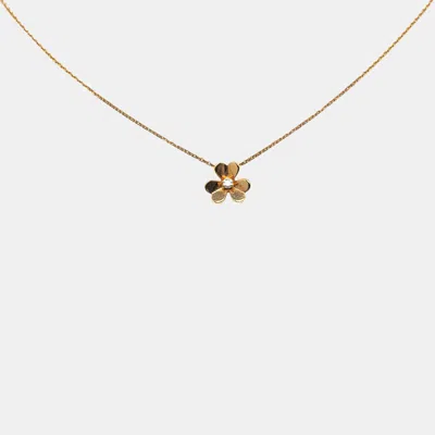 Pre-owned Van Cleef & Arpels 18k Yellow Gold And Diamond Frivole Pendant Necklace
