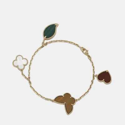 Pre-owned Van Cleef & Arpels 18k Yellow Gold Lucky Alhambra Chain Bracelet