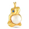 VAN CLEEF & ARPELS 18K YELLOW GOLD MOTHER OF PEARL AND SAPPHIRE FROG PENDANT BROOCH VC15-012224