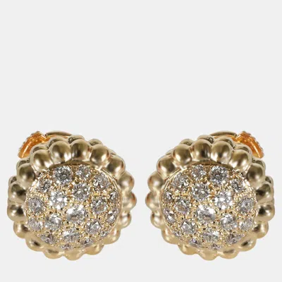 Pre-owned Van Cleef & Arpels 18k Yellow Gold Perlee Earrings
