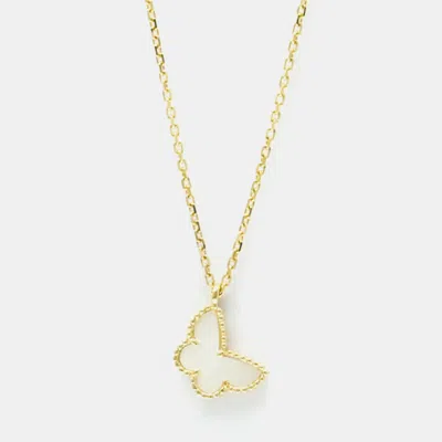 Pre-owned Van Cleef & Arpels 18k Yellow Gold Sweet Alhambra Papillon Necklace