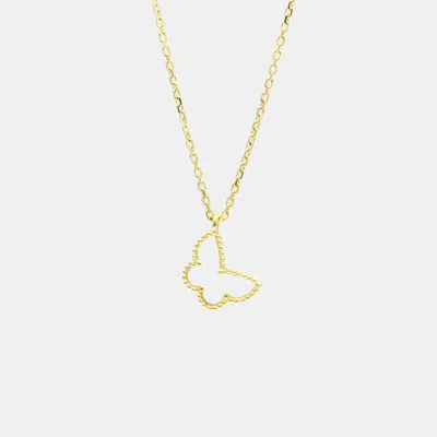 Pre-owned Van Cleef & Arpels 18k Yellow Gold Sweet Alhambra Papillon Pendant Necklace