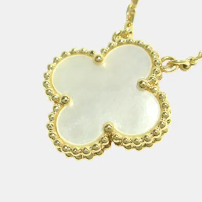 Pre-owned Van Cleef & Arpels 18k Yellow Gold Vintage Alhambra Pendant Necklace