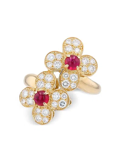 Pre-owned Van Cleef & Arpels 18kt Yellow Gold Ruby And Diamond Ring