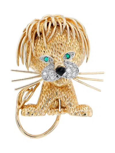 Pre-owned Van Cleef & Arpels 1960s Lion Ebouriffé Brooch In Gold