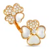 Van Cleef & Arpels Cosmos 18k Rose Gold 1.45ct Diamond And Mother Of Pearl Between The Finger Ring Vc03-082624 In Gold