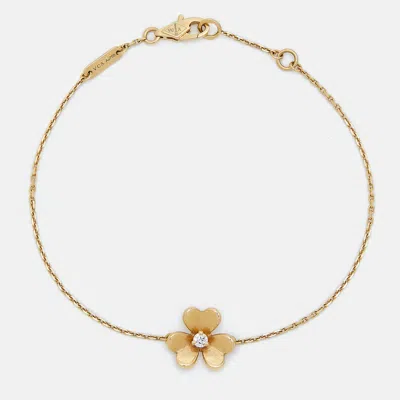 Pre-owned Van Cleef & Arpels Frivole Diamond 18k Yellow Gold Bracelet