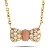 VAN CLEEF & ARPELS PRE-OWNED VAN CLEEF   ARPELS 18K YELLOW GOLD 0.39CT DIAMOND AND CORAL BOW NECKLACE VC28 030824