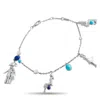VAN CLEEF & ARPELS ROMANCE IN PARIS 18K WHITE GOLD LAPIS LAZULI, MOTHER OF PEARL, AND TURQUOISE CHARM BRACELET VC18-030