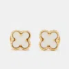 Van Cleef & Arpels Sweet Alhambra Mother Of Pearl 18k Yellow Gold Earrings In Yellow