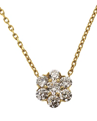 Van Cleef & Arpels 18k 0.94 Ct. Tw. Diamond Fleurette Necklace (authentic ) In Gold