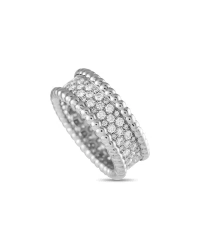 Van Cleef & Arpels 18k 1.11 Ct. Tw. Diamond Perlee Ring (authentic ) In Metallic
