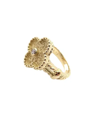 Van Cleef & Arpels Alhambra 18k 0.06 Ct. Tw. Diamond Ring (authentic Pre-  Owned) In Gold
