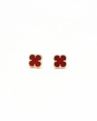 Van Cleef & Arpels Sweet Alhambra Carnelian 18kt Rose Gold Full Set Earrings