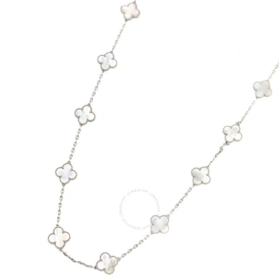 Van Cleef & Arpels Vintage Alhambra Long Necklace In Gold / Mother Of Pearl / White
