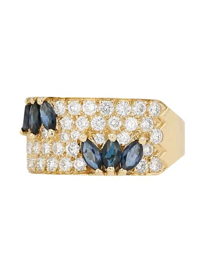 Pre-owned Van Cleef & Arpels Yellow Gold Diamonds And Sapphires Ring
