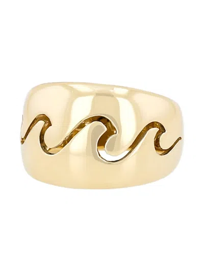 Pre-owned Van Cleef & Arpels Yellow Gold Wavy-motif Domed Ring