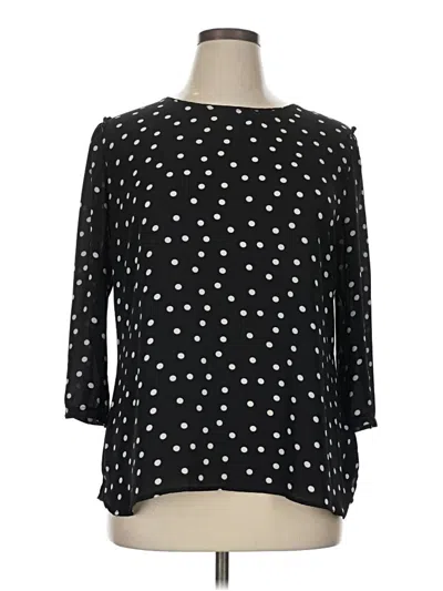 Pre-owned Van Heusen 3/4 Sleeve Blouse In Black