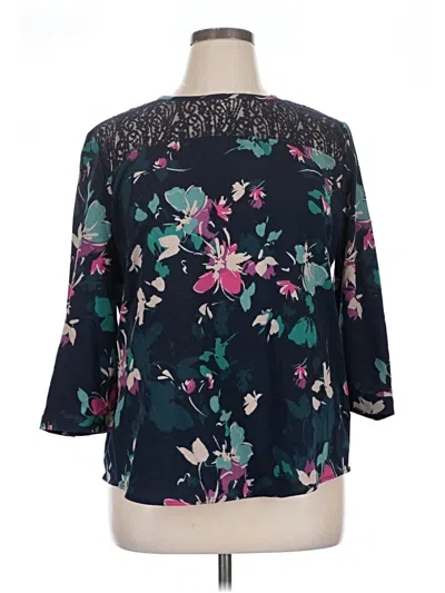 Pre-owned Van Heusen 3/4 Sleeve Blouse In Blue