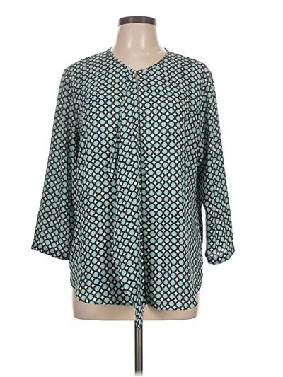 Pre-owned Van Heusen 3/4 Sleeve Blouse In Blue