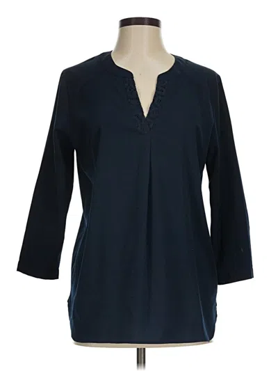 Pre-owned Van Heusen 3/4 Sleeve Blouse In Blue