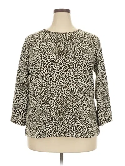 Pre-owned Van Heusen 3/4 Sleeve Blouse In Gray
