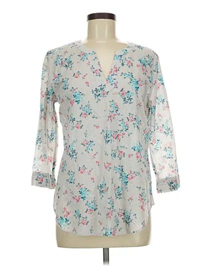 Pre-owned Van Heusen 3/4 Sleeve Blouse In Gray