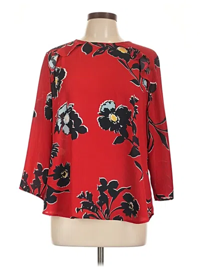 Pre-owned Van Heusen 3/4 Sleeve Blouse In Red