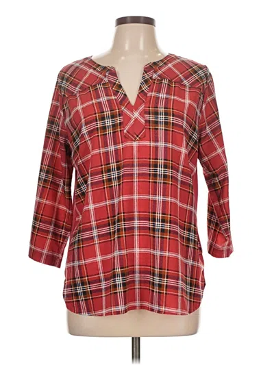 Pre-owned Van Heusen 3/4 Sleeve Blouse In Red