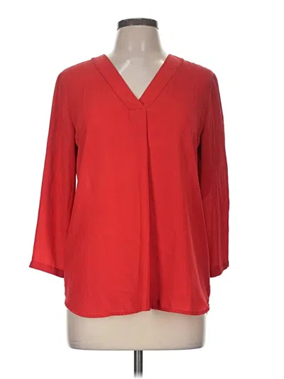 Pre-owned Van Heusen 3/4 Sleeve Blouse In Red