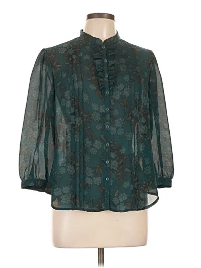 Pre-owned Van Heusen 3/4 Sleeve Blouse In Teal