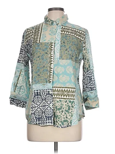 Pre-owned Van Heusen 3/4 Sleeve Blouse In Teal
