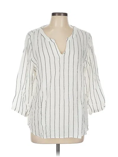 Pre-owned Van Heusen 3/4 Sleeve Blouse In White